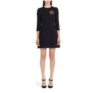 Dolce & Gabbana Crepe and Wool Embroidered Dress